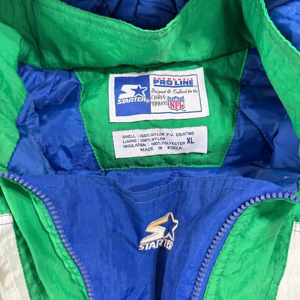 Vintage Starter Seattle Seahawks Pro Line Puffer Jacket NFL SUPER BOWL LX Champs - Picture 2 of 14